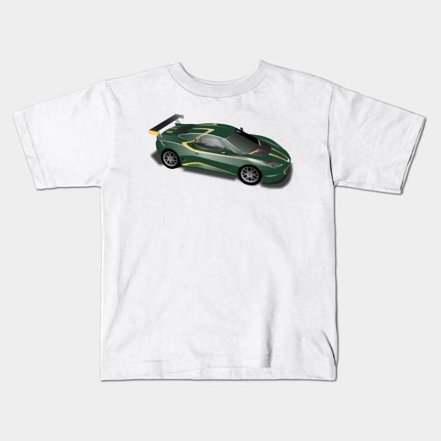 Lotus Evora John Player Special BRG Kids T-Shirt by Bluevolksmann